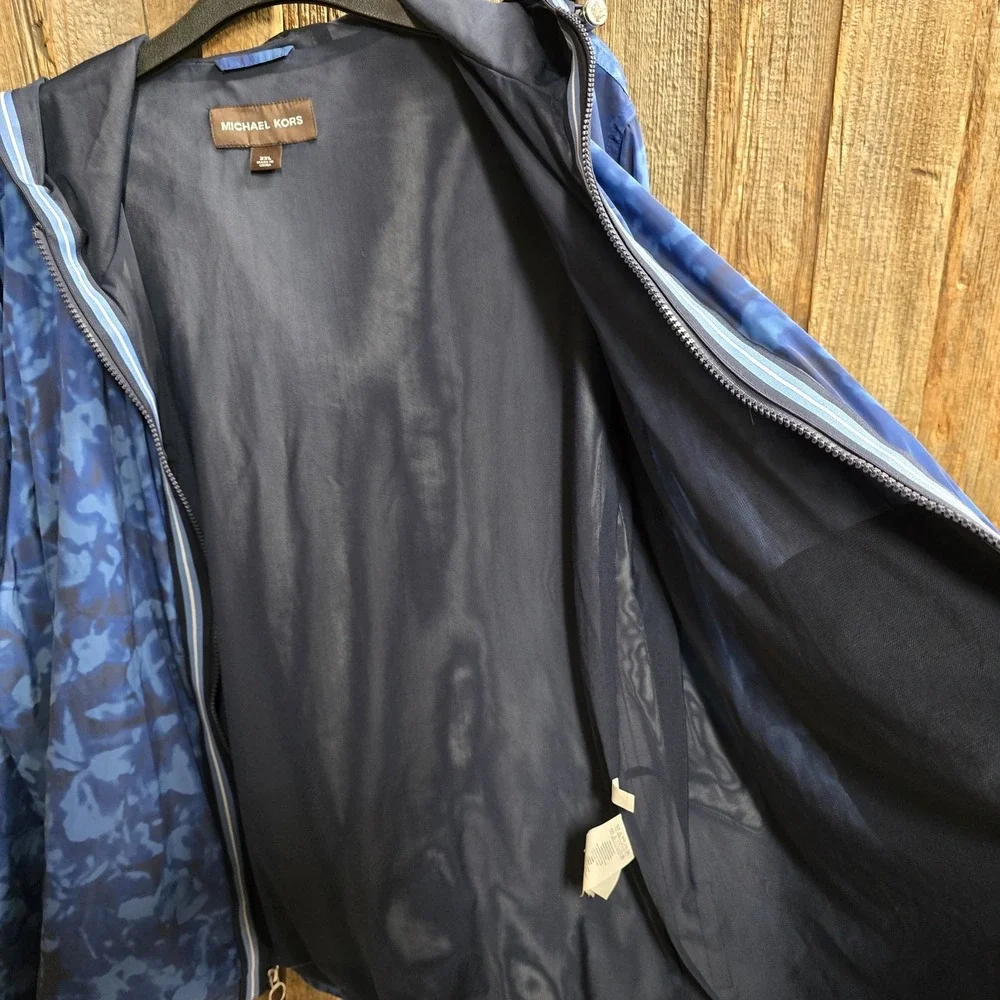 Michael‎ Kors Jacket Mens 2XL Hooded Windbreaker Full Zip Lightweight Polyester